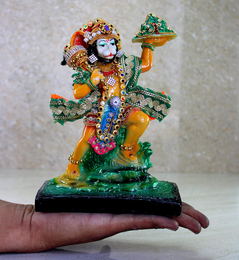 Esplanade Resin Hanuman Anjaneya Pavan Putra Idol Murti Statue 8.5 X 6.5 Inches