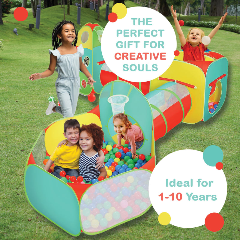 5pc Kids Jungle Gym Tent Set with Ball Pit & Crawl Tunnels