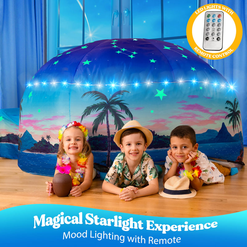 Glow-in-the-Dark Starlit Oasis Kids Tent with LED & Sound, One Size