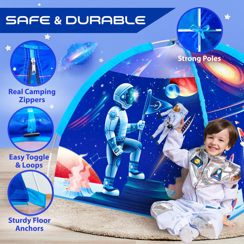 Space Adventure LED Rocket Play Tent for Kids