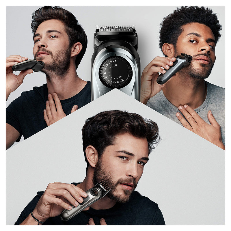 Braun Beard Detail Trimmer & Mini Foil Shaver Cordless Rechargeable 10 Piece Set