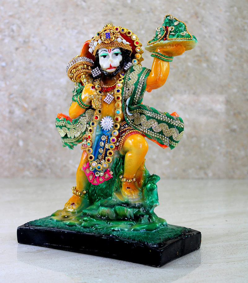 Esplanade Resin Hanuman Anjaneya Pavan Putra Idol Murti Statue 8.5 X 6.5 Inches