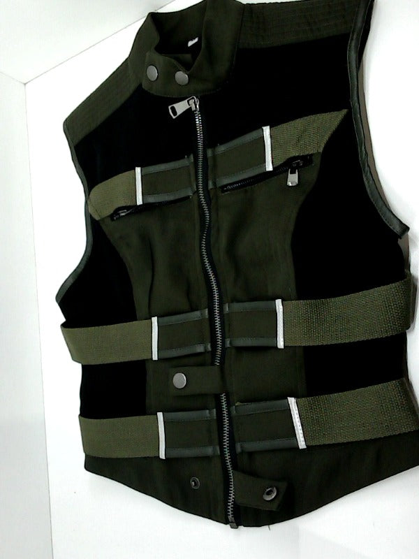 Womens Yelena Belova Vest Costume X Small Regular Zipper Cosplay Apparel Color Dark Green Size X-Small