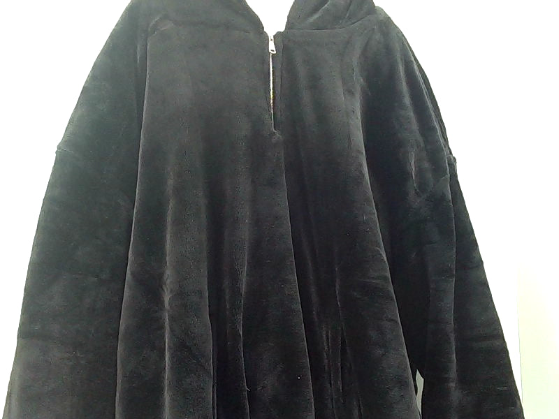 Trekki Plush Oversized Black Hoodie