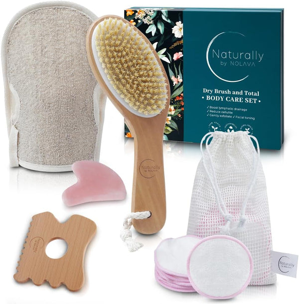 Dry Body Brush & Gua Sha Set Skincare Beauty Massage Color Neutral Size One Size