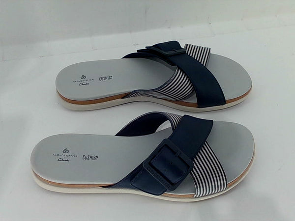 Womens Eliza April Navy Open Toe Beach Slides Color Navy Blue Size 12 Pair of Shoes