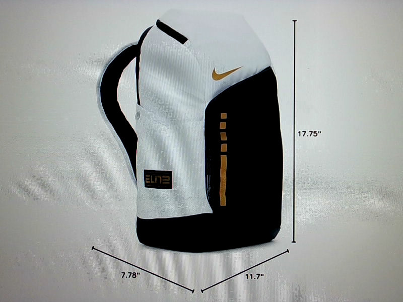 Nike Hoops Elite Backpack White Gold Black 17.75x11.7x7.78