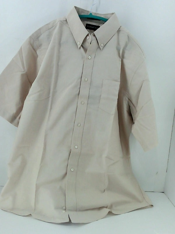 Harriton Beige Short Sleeve Dress Shirt - XL