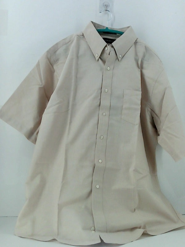 Harriton Beige Short Sleeve Dress Shirt - XL