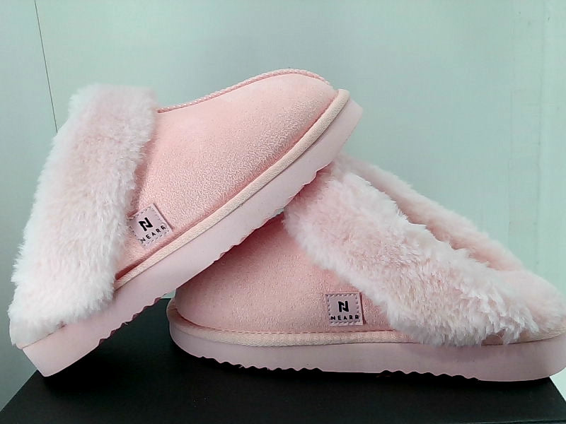 NEARR Women's Cozy Pink Slip-On Slippers Size 6