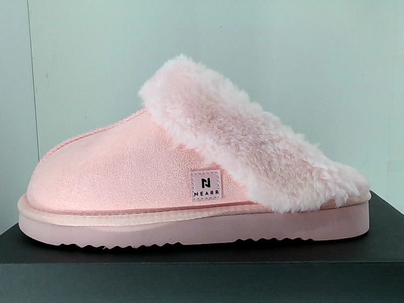 NEARR Women's Cozy Pink Slip-On Slippers Size 6