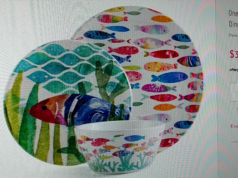 Bellaforte One Fish Two Fish 12-Piece Dinnerware Set - Multicolor