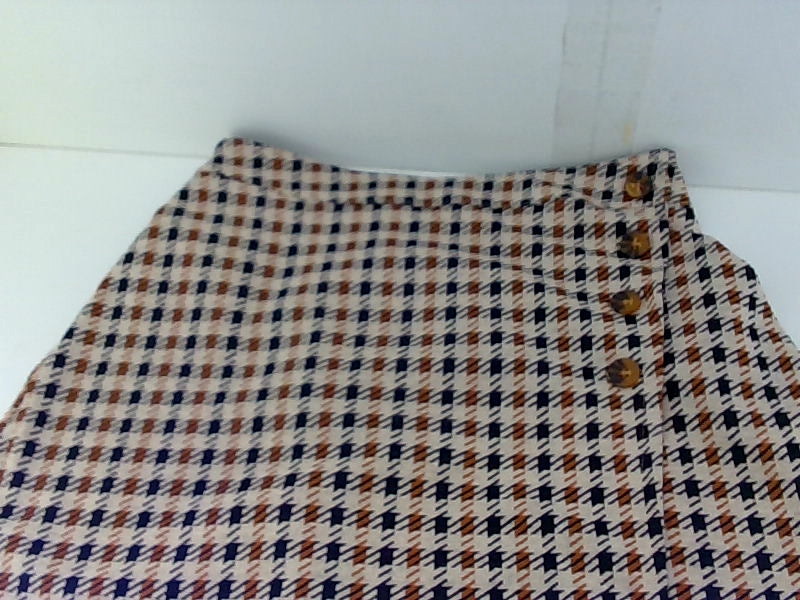 Cefian Plaid Button-End Skirt for Women - Small