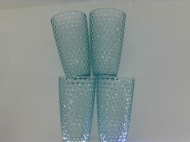 Shatterproof Tritan Plastic Tall Tumbler Teal Color Teal Size Set Of 4