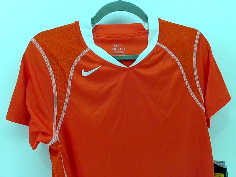 Nike Women's Dri-FIT Orange/White Active T-Shirt Small