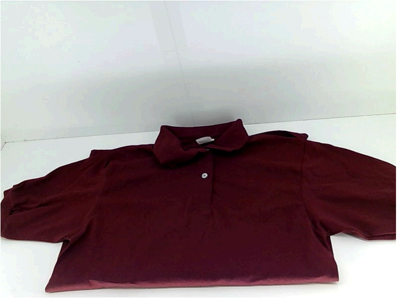 Hanes Mens Short Sleeve Polo Shirt Color Red Size Small