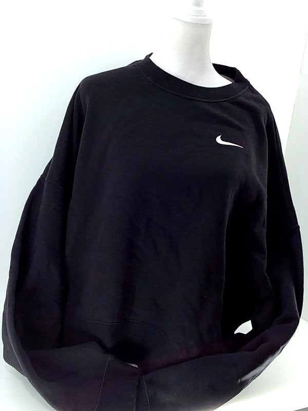 Nike Womens Team Fleece Sweatshirt Relaxed Hoodie Color Black Size Large