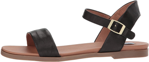 Steve Madden Women's Sandal Color Black Leather Size 9 Pair of Shoes