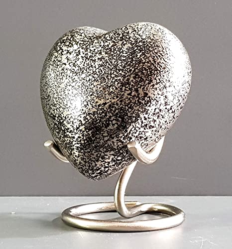 Heart-Shaped Silver Memorial Keepsake Cremation Urn