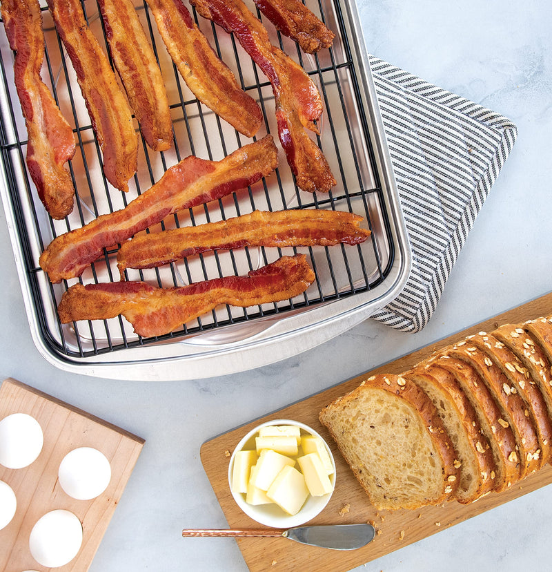 Nonstick Oven Crisp Baking Tray with Rack - 17.10 x 12.40 Inches