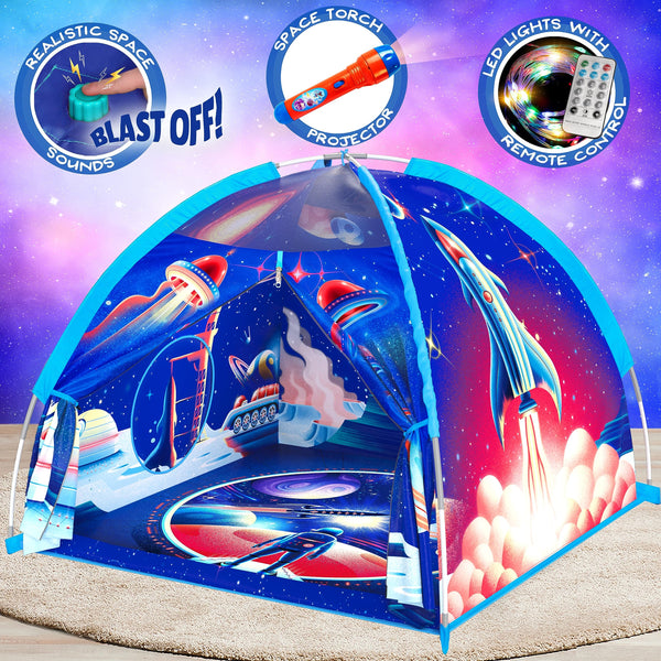 Space Adventure LED Rocket Play Tent for Kids