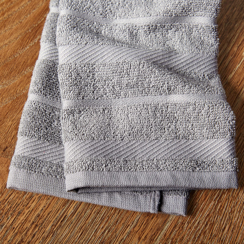 Kitchenaid Albany Kitchen Towel 4 Pack Set Grey & White 16x26