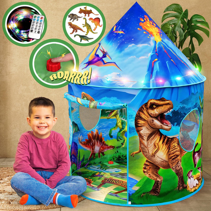 Dino Paradise Kids Play Tent with LED Lights and Sounds