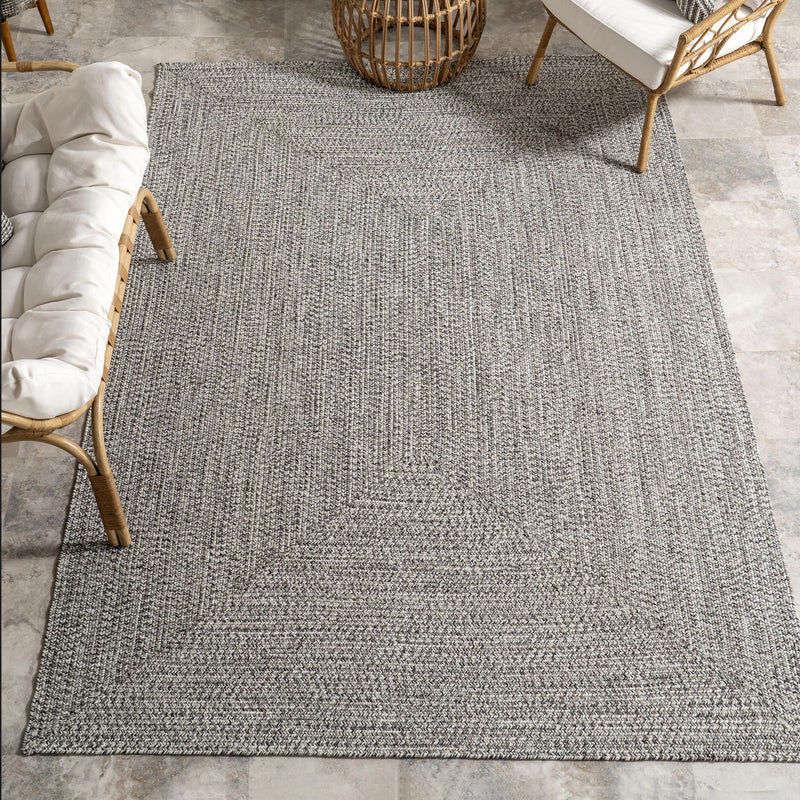 Nuloom Braided Indoor Outdoor Runner Rug 2 6 x 6 Light Grey