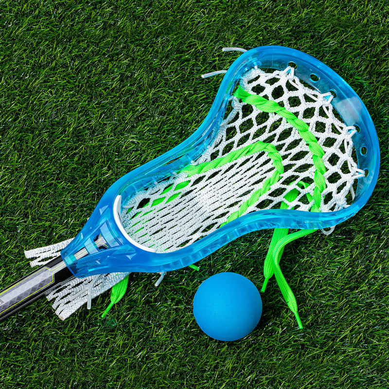 Franklin Sports Kids Mini Lacrosse Stick + Ball Set - Venom Youth Plastic Lacrosse Stick For Beginners - Perfect Set For Kids + Toddlers - Blue 34"