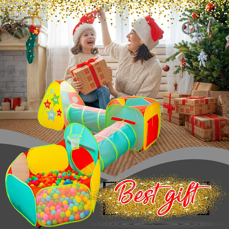 5pc Kids Jungle Gym Tent Set with Ball Pit & Crawl Tunnels