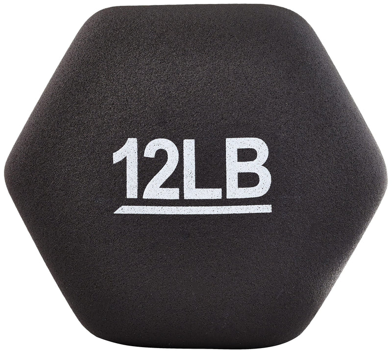 Amazon Basics 12 lb Neoprene Dumbbell Set - Black