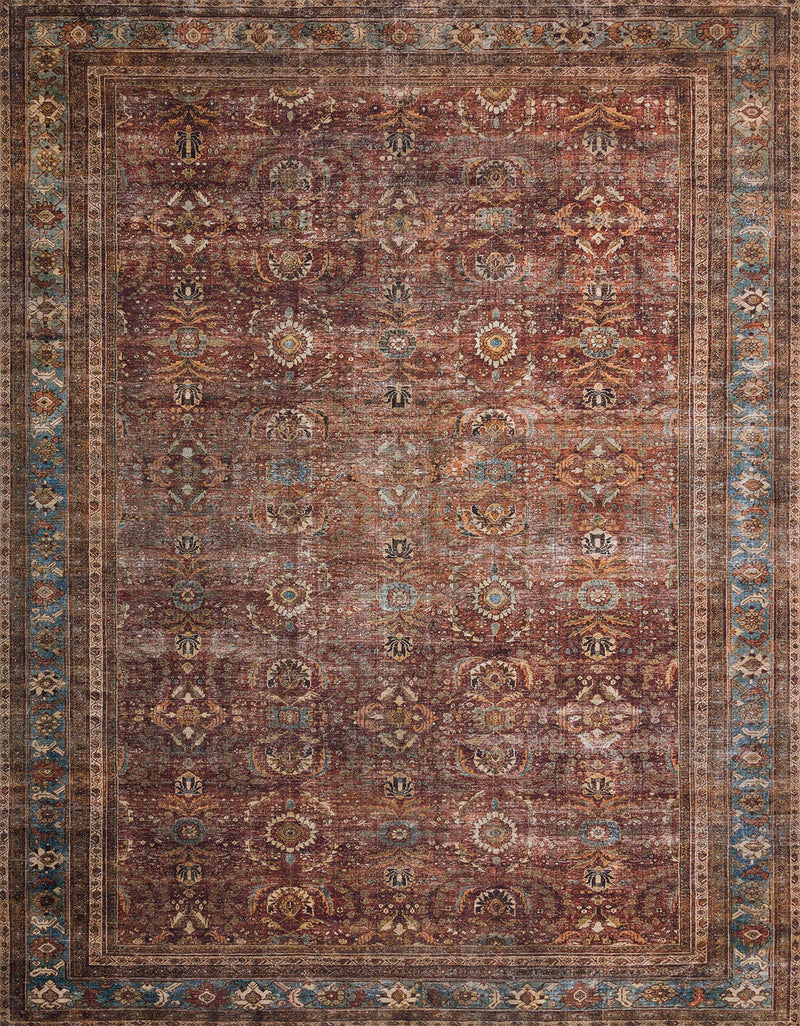 Loloi Ii Layla Collection Brick Blue Rug 2 to 3 X 3 to 9