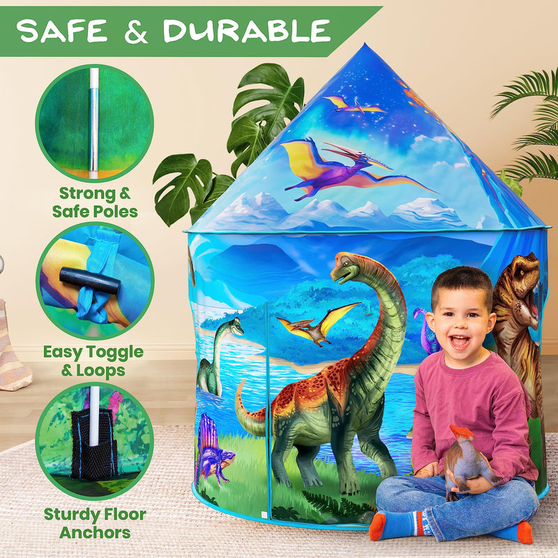 Dino Paradise Kids Play Tent with LED Lights and Sounds