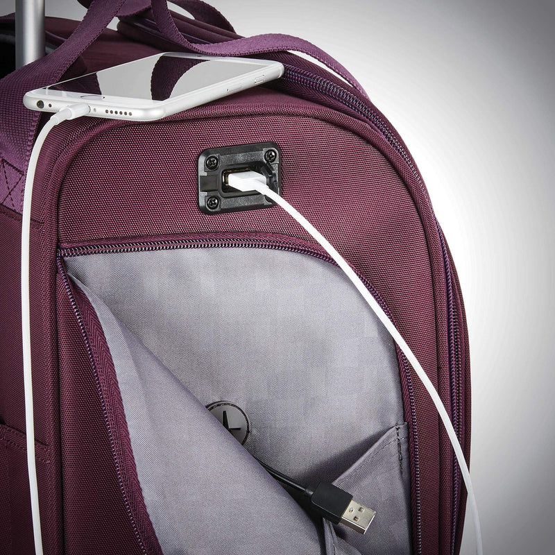 Underseat Purple Carry-On Spinner with USB by Samsonite