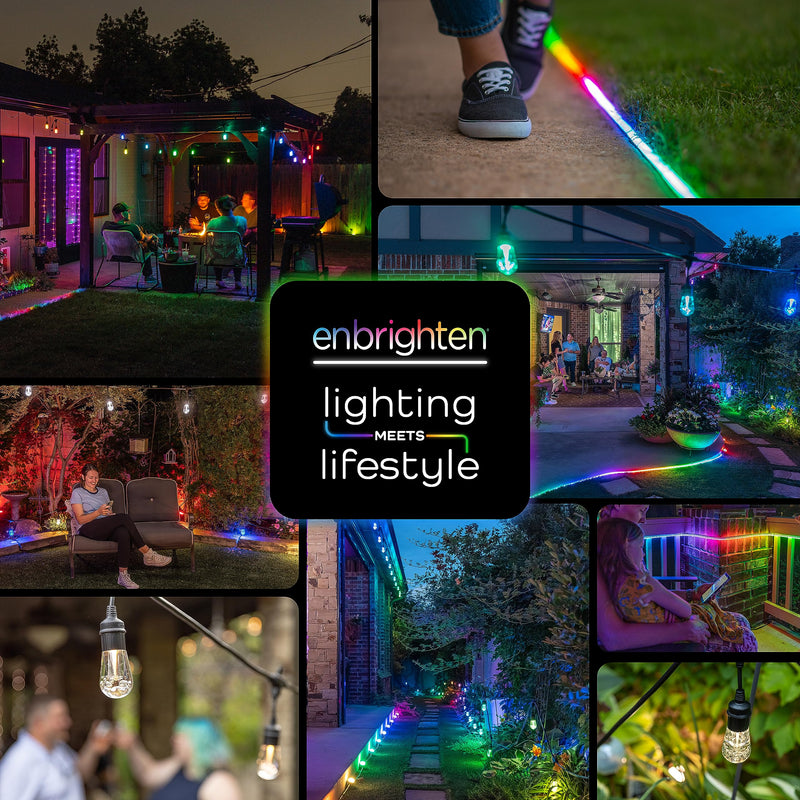 Enbrighten Cafe Seasons LED String Lights with Remote 48ft