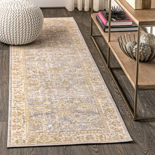 Jonathan Y Alba Modern Faded Peshawar Rug 2x8 Ft Vintage Boho Easyclean Grey