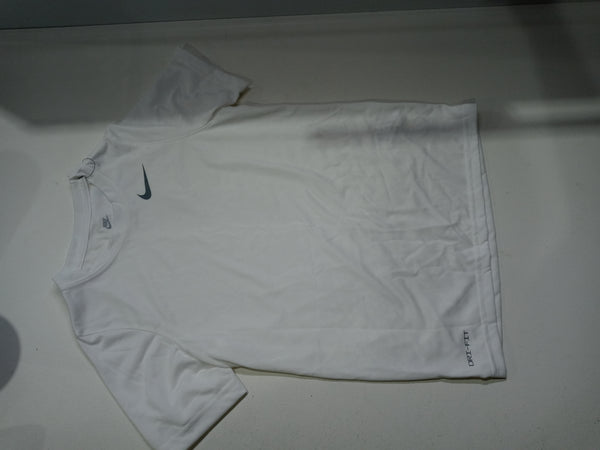 Nike Youth Boys Legend Short Sleeve Tee Shirt (Youth Small, White)