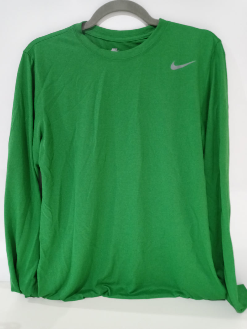 Nike Men's Team Legend Long Sleeve Crew, Apple Green/Cool Grey, Medium