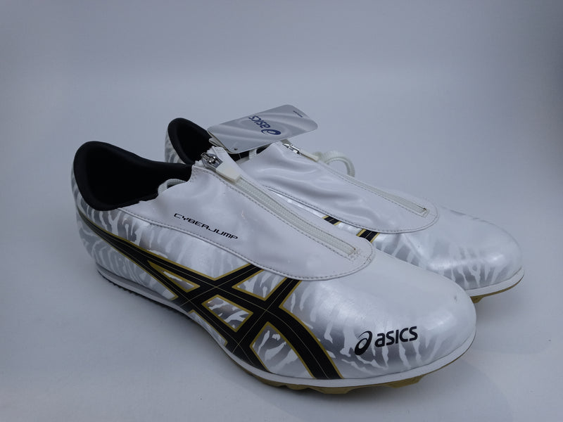 ASICS Men Cyber Jump London Track White Black Gold 12.5 Medium US Pair of Shoes