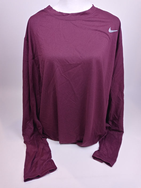 Nike Men Legend Long Sleeve Training Top Maroon Grey X Large