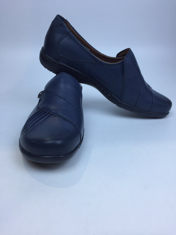 Cobb Hill Women Paulette Flat Navy 9.5 Wide Us Pair of Shoes