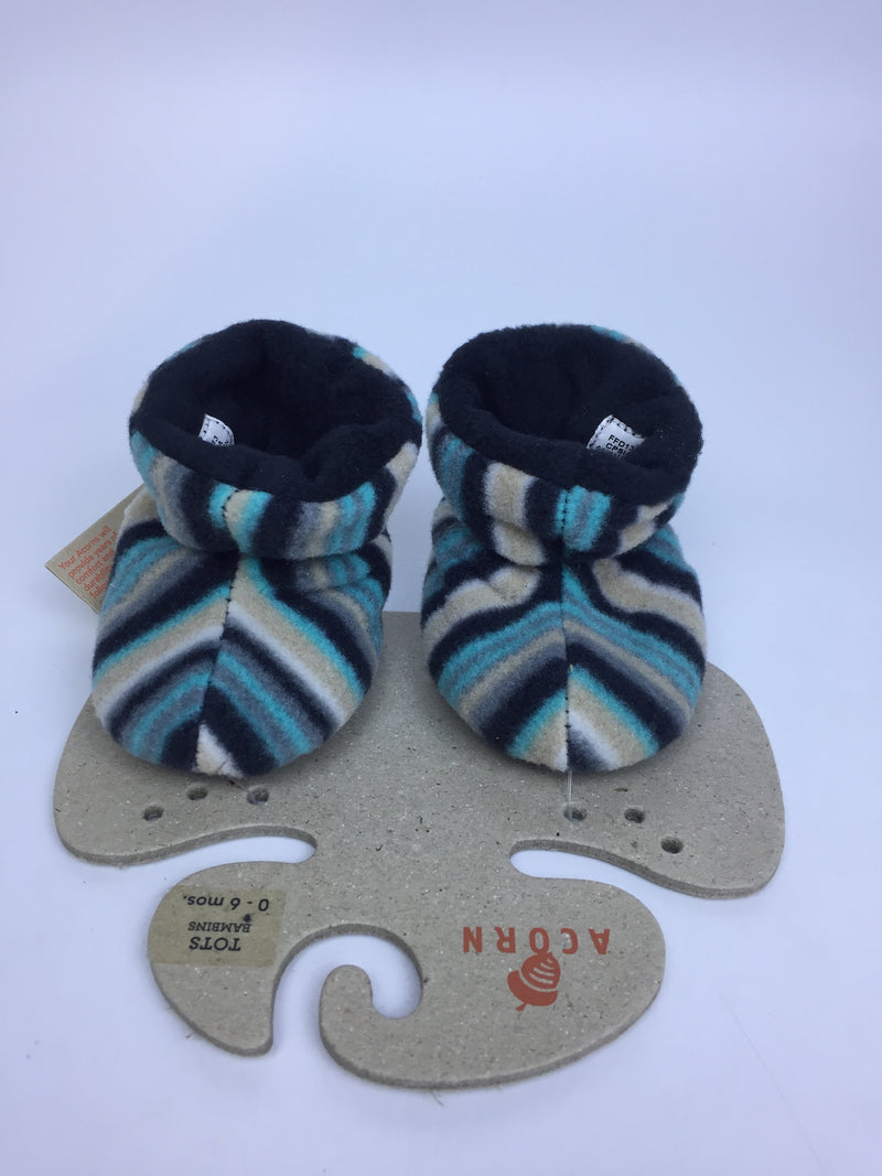 Acorn A10811 Kids Easy Bootie Slipper Neutral Fun Stripe Ts Medium Pair of Shoes