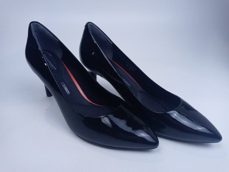 Rockport Women Total Motion 75mm Toe Pump Black Patent 8 Pair Of Shoes