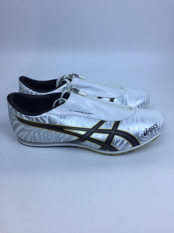 ASICS Cyber Jump London Track Spike White Black Gold US 14 B Pair of Shoes