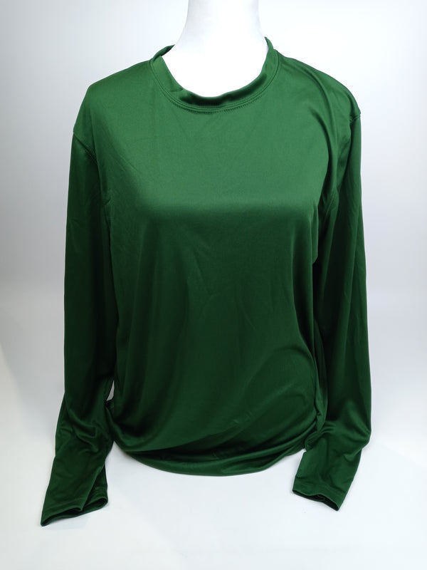 Champion Men Long Sleeve Double Dry Performance T-Shirt Dark Green Medium