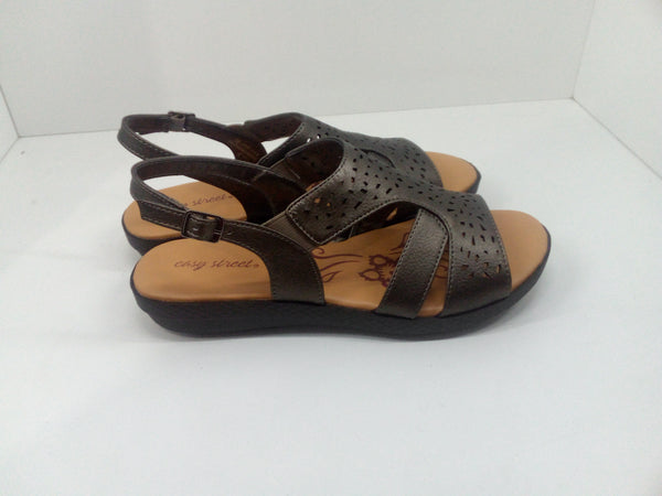 Easy Street women Bolt Flat Sandal Tan 7.5 US Pair Of Shoes