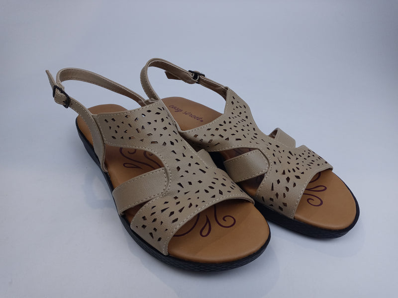 Easy Street Women Bolt Flat Sandal Stone 8.5 Medium US Pair of Shoes