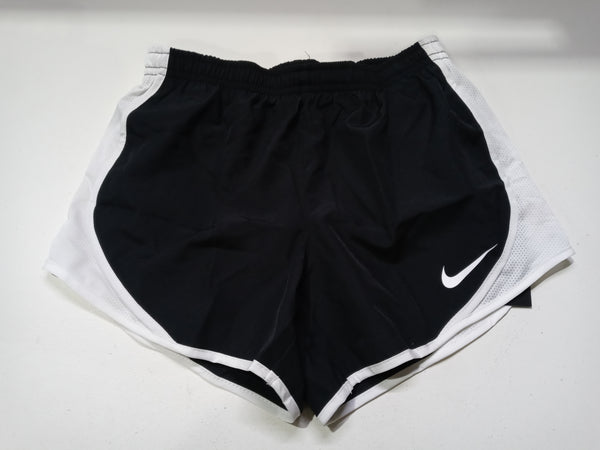 Nike Girls Dry Tempo Running Shorts (Medium, Black/White)