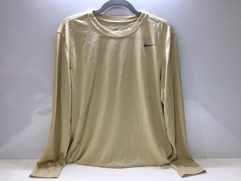 Nike Men's Legend Long Sleeve Tee (LARGE, Team Gold/Cool Gray)