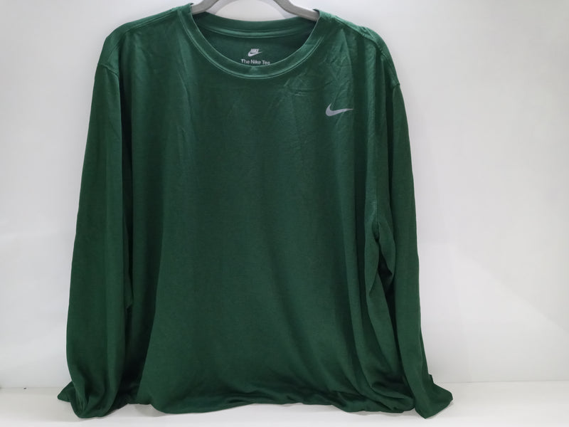 Nike GREY2XL New Mens Legend Poly Long Sleeve Dri-Fit Training Shirt Green 727980 341 Size 2XL